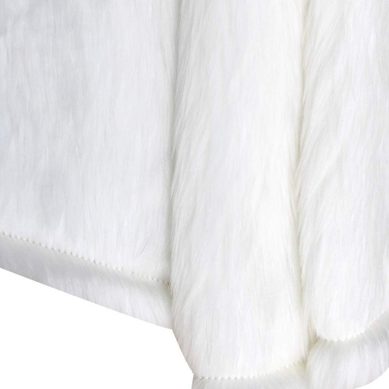 Bodosac Awtlife Luxury Faux Fur Christmas Tree Skirt 60 inches Soft Snow White Elegant for Holiday Decor - Image 4